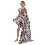 Platinum Παρεό - Μαντήλι Ασπρόμαυρο Με Κόκκινα Boho Print Γυναικείο Casual Free Size - 22547