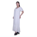 Platinum Φόρεμα Λευκό Γυναικείο Μακρύ Κιπούρ Ρομαντικό Κοντομάνικο All Day - 42364-FS - Image 2