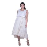 Platinum Φούστα Eκρού Γυναικεία Midi Ρομαντική Vintage All Day Free Size - 62018-KR