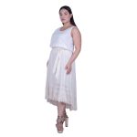 Platinum Φούστα Eκρού Γυναικεία Midi Ρομαντική Vintage All Day Free Size - 62018-KR - Image 2