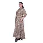 Platinum Φόρεμα Εκρού Με Μαύρο Γυναικείο Maxi Κλος Με Κουμπιά Τρουακάρ Free Size - 72555-71 - Image 4