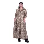 Platinum Φόρεμα Εκρού Με Μαύρο Γυναικείο Maxi Κλος Με Κουμπιά Τρουακάρ Free Size - 72555-72 - Image 2