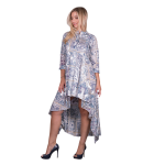 Platinum Φόρεμα Γκρι Γυναικείο Με Boho Παλ Print Ασύμμετρο Klos All Day - ΙNDX-40-RPTG - Image 2
