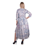Platinum Φόρεμα Γκρι Γυναικείο Με Boho Παλ Print Ασύμμετρο Klos All Day - ΙNDX-40-RPTG - Image 4
