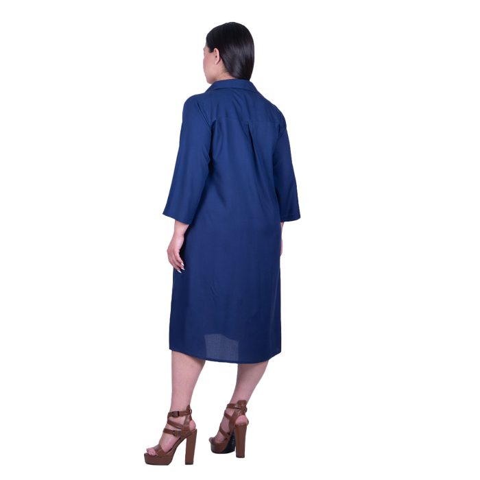 Platinum Φόρεμα - Καφτάνι Μπλε Με Χρυσό Γυναικείο Αρχαιοελληνικό Free Size - 12490-BL - Image 3