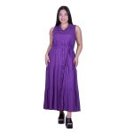 Platinum Φόρεμα Μωβ Γυναικείο Σεμιζιέ Αμάνικο Με Κουμπιά Klos Μακρύ All Day - 22441-MV