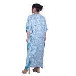 Platinum Καφτάνι Aqua - Λευκό Με Σχέδια Γυναικείο Maxi Δροσερό All Day Free Size - 32427-33 - Image 3