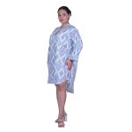 Platinum Πουκαμίσα - Καφτάνι Λευκή Με Γαλάζια Σχέδια Γυναικεία Με Κουμπιά Free Size - 32502-5 - Image 2