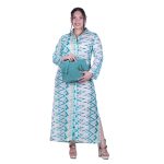 Platinum Καφτάνι - Πουκαμίσα Aqua Με Λευκό Γυναικείο Μακρύ Κουμπιά Free Size - 52516-Q - Image 5