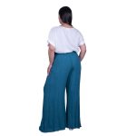 Platinum Παντελόνα Πετρολ Γυναικεία Casual Με Λάστιχο Ατσαλάκωτη Free Size - 6632-PZFS - Image 3