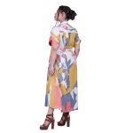 Platinum Φόρεμα Πολύχρωμο Με Σχέδια Γυναικείο Σεμιζιέ Κοντομάνικο Μακρύ Βαμβακολινό - 72503-Z - Image 3