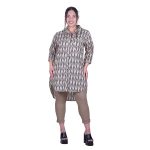 Platinum Πουκαμίσα Εκρού - Μαύρο Γυναικεία Με Γιακά Και Κουμπιά Μακρυμάνικη Free Size - 72551-72