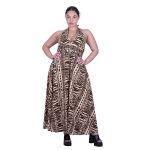 Platinum Τουνίκ - Καφτάνι Μπεζ Με Μαύρο Γυναικείο Boho Σχέδια All Day Free Size - 72553-73 - Image 6