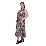 Platinum Φόρεμα Μαύρο Με Εκρού Boho Γυναικείο Αμάνικο Μακρύ Εβαζέ Free Size - 72558-73Z - Image 2