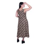 Platinum Φόρεμα Μαύρο Με Εκρού Boho Γυναικείο Αμάνικο Μακρύ Εβαζέ Free Size - 72558-75Z - Image 3