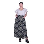 Platinum Φούστα Μαύρη Γυναικεία Με Εκρού Boho Σχέδια Μακριά Εβαζέ Free Size - 82552-BC