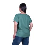 Platinum Μπλούζα Πράσινη Γυναικεία Κοντομάνικη Ζαπονέ All Day Free Size - 9349-PRFS - Image 2