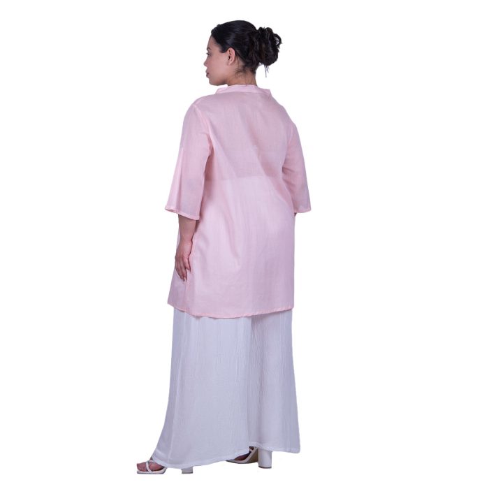 Platinum Πουκαμίσα Ροζ Γυναικεία Με Κουμπιά Τρουακάρ All Day - INDT-5476-ZR - Image 3