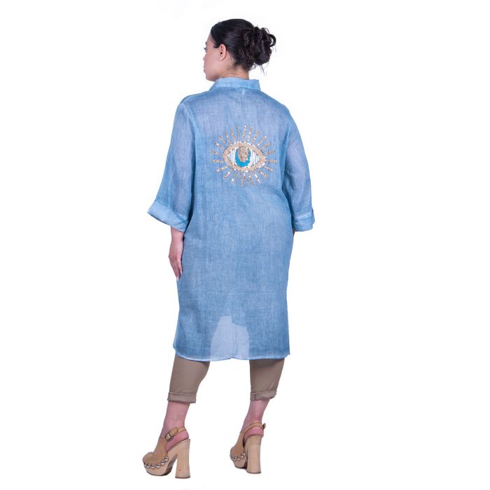 Platinum Καφτάνι - Πουκαμίσο Ραφ Γυναικείο Με Κουμπιά Και Σχέδιο Free Size - KU-52527