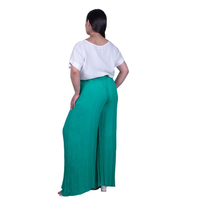 Platinum Παντελόνα Σμαραγδί Γυναικεία Με Λάστιχο Αέρινη Casual All Day Free Size - NA-6632-Z - Image 3