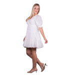 Platinum Φόρεμα Λευκό Γυναικείο Κοντό Κlos Μεσάτο Girly All Day Free Size - SAR-62211-W - Image 2