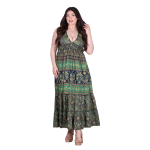 Platinum Φόρεμα Πράσινο - Μπλε Γυναικείο Ampir Εξώπλατο Bohemian Silk All Day Free Size - 21175-GXL
