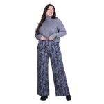 Platinum Παντελόνι Γκρι Με Boho Σχέδιο Γυναικείο Χειμερινό Με Λάστιχο All Day - 2209-G