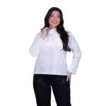 Gomore Μπλούζα Λευκή Γυναικεία Με Ψηλό Λαιμό Βελουτέ All Day - 36126-MD