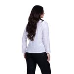 Gomore Μπλούζα Λευκή Γυναικεία Με Ψηλό Λαιμό Βελουτέ All Day - 36126-MD - Image 2