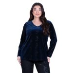 Gomore Μπλούζα Μπλε Γυναικεία Βραδινή Μοντέρνα Με Ντεκολτέ XXL - GM-24906-BL - Image 2
