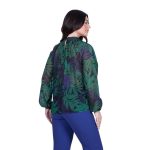 Platinum Μπλούζα Πράσινη Με Μωβ Floral Μακρυμάνικη Γυναικεία All Day Free Size - IT-184-GU - Image 3