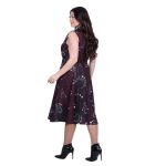 Platinum Φόρεμα Μπορντό Με Εμπριμέ Σχέδιο Γυναικείο Αμάνικο Midi Εβαζέ All Day - 259-GU - Image 4