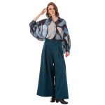 Platinum Πουκάμισο Πετρολ Γυναικείο Με Εμπριμέ Σχέδια Mακρυμάνικο All Day Free Size - 254-GU-PR - Image 2