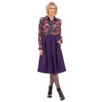 Platinum Φούστα Μωβ Γυναικεία Midi Εβαζέ Με Πιέτες All Day Free Size - 269-GU-V - Image 2