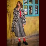 Platinum Παλτό Ασπρόμαυρο Γυναικείο Με Σχέδιο Ρόμβους All Day Free Size - 52637 - Image 2