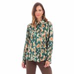 Platinum Πουκάμισο Πράσινο Με Animal Print Σχέδιο Γυναικείο Mακρυμάνικο All Day Free Size - 5268-7