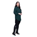 Platinum Πουκάμισο Πράσινο Γυναικείο Mακρυμάνικο Μακρύ Ασύμμετρο All Day Free Size - 5562-GR - Image 3