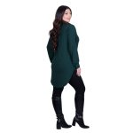 Platinum Πουκάμισο Πράσινο Γυναικείο Mακρυμάνικο Μακρύ Ασύμμετρο All Day Free Size - 5562-GR - Image 4