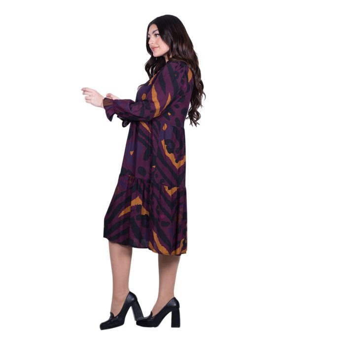 Platinum Φόρεμα Πετρολ Με Animal Print Σχέδια Γυναικείο Νεανικό Εβαζέ All Day Free Size - FS-258-GU - Image 3