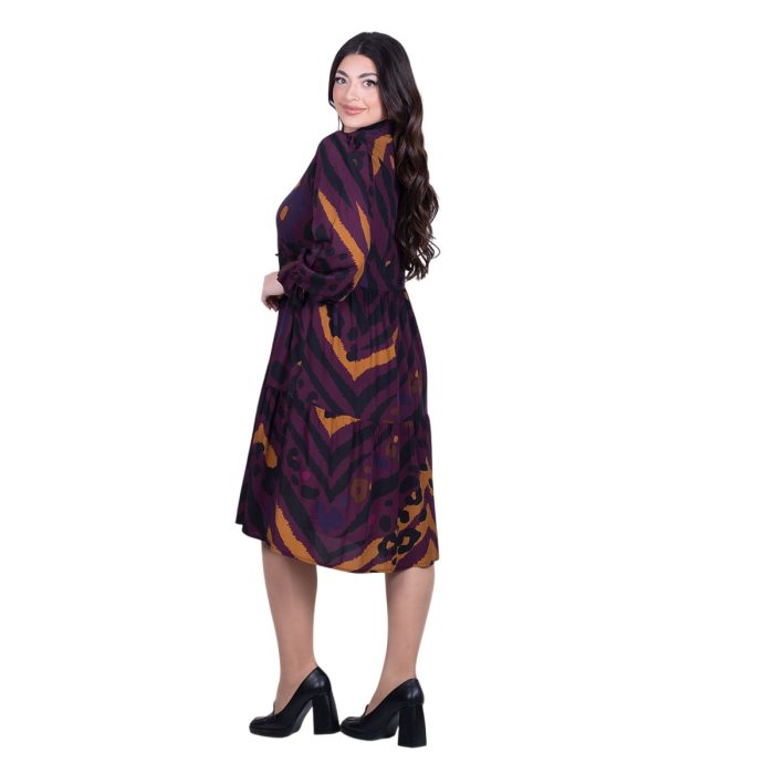 Platinum Φόρεμα Πετρολ Με Animal Print Σχέδια Γυναικείο Νεανικό Εβαζέ All Day Free Size - FS-258-GU - Image 4