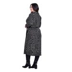 Gomore Φόρεμα Χακί - Μαύρο Γυναικείο Με Σχέδια Γιακά Μidi Ίσια Γραμμή & Ζώνη - GM-56766-GR - Image 4