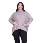 Platinum Μπλούζα Μπεζ Με Ψηλό Λαιμό Γυναικεία Casual Φαρδιά Μακριά All Day Free Size - IT-017-Z-42 - Image 2