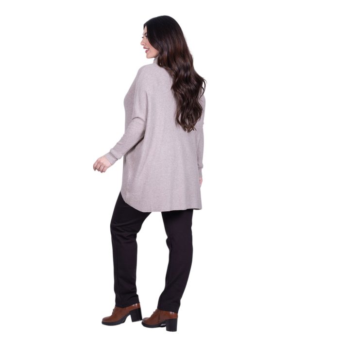 Platinum Μπλούζα Μπεζ Με Ψηλό Λαιμό Γυναικεία Casual Φαρδιά Μακριά All Day Free Size - IT-017-Z-42 - Image 6