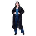 Platinum Παλτό Μαύρο Γυναικείο Βελουτέ Double Face Casual All Day Free Size - IT-68-GU-BC - Image 2