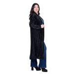 Platinum Παλτό Μαύρο Γυναικείο Βελουτέ Double Face Casual All Day Free Size - IT-68-GU-BC - Image 3