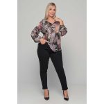 Gomore Μπλούζα Μαύρη Γυναικεία Με Εμπριμέ Σχέδια & Lurex Βραδινή XXL - 14219 - Image 4