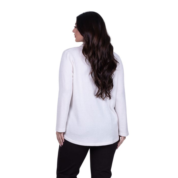 Gomore Μπλούζα Εκρού Γυναικεία Με Γιακά Μακρυμάνικη All Day - 14951-KG - Image 3