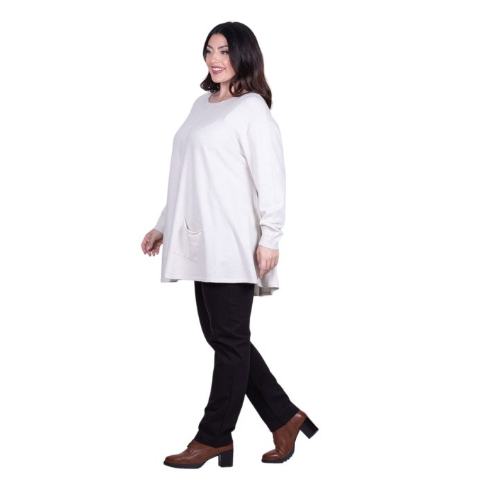 Platinum Μπλούζα Εκρού Γυναικεία Κλος Άνετη Γραμμή Αll Day Free Size - 1628-EG - Image 3