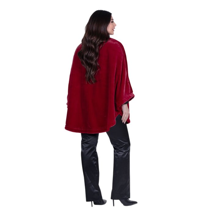 Gomore Κάπα Κόκκινη Γούνινη Γυναικεία Οικολογική Με Φόδρα All Day - GM-24499-RD - Image 5