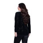 Gomore Μπλούζα Μαύρη Γυναικεία Βραδινή Σε Ίσια Γραμμή Με Ντεκολτέ - 24906-BC - Image 4